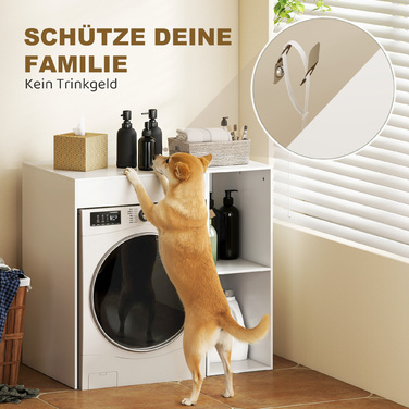 Шафа над пральною машиною, органайзер для ванної кімнати над унітазом з відкритими полицями для пральні, білий