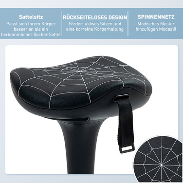 Офісний крісло з регулюванням висоти, ергономічне, з поворотом на 120° та регулюванням на 65,5-83,5 см. Чорний колір.