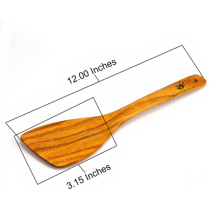 Набір дерев'яних лопаток MoonWood - тверда деревина, ідеально підходить для сковорідки, вок - 30 см, упаковка 2 шт.