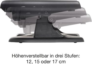 Підставка для ніг Unilux Nymphea, регульована, антиковзка, динамічна, для офісу та дому, чорна, 43 x 33,7 x 12,2 см