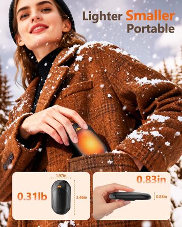 Електричні грілки для рук BOSONER 2 шт. 6000mAh USB, портативні, для чоловіків та жінок, чорні