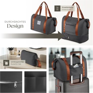 Набір валіз Tectake 13 шт. з валізою, сумкою та ролерами: 3 великі валізи, TSA-замок, сірий