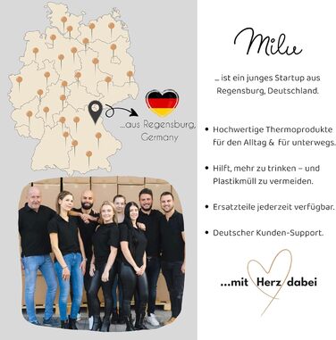 Термокружка Milu 400 мл - не протікає, з нержавіючої сталі, з трубочкою, ізольована, зберігає тепло 10 годин / холод 20 годин, без BPA (White Leopard)