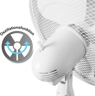 Безшумний вентилятор Eaxus Silent Pedestal Fan 40W - безшумний вентилятор з 3 режимами швидкості, регулюється по висоті до 1,25 метра, білий