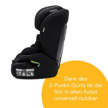Автокрісло Osann Resa Kindersitz 76-150 см, i-Size, 1 рік+, без Isofix, 5-точкова система, регульований підголівник, чорний