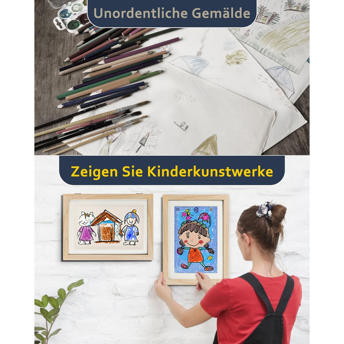 Дерев'яна рамка для дитячих малюнків Ciscle A3, для творчості, школи та дому