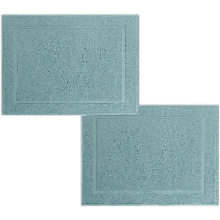 Комплект з 2 килимків для ванної Vency з 100 бавовни, швидковисихаючі Килимки для душу 50x70 см, 550 г / м2 Колір (Світло-блакитний)