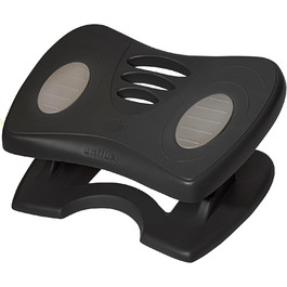 Підніжка для ніг Unilux Nymphea, регульована, антиковзка, динамічна, для офісу та дому, чорна, 43 x 33,7 x 12,2 см