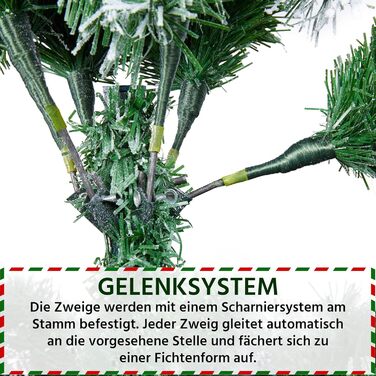 Штучна ялинка Yaheetech зі снігом 183 см (діаметр 120 см), 820 гілок, з металевим підставкою, швидкий монтаж, складана конструкція для Нового року