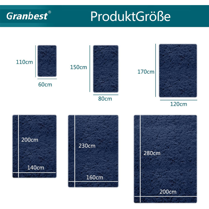 Килим для дому Granbest 60х110 см темно-синій