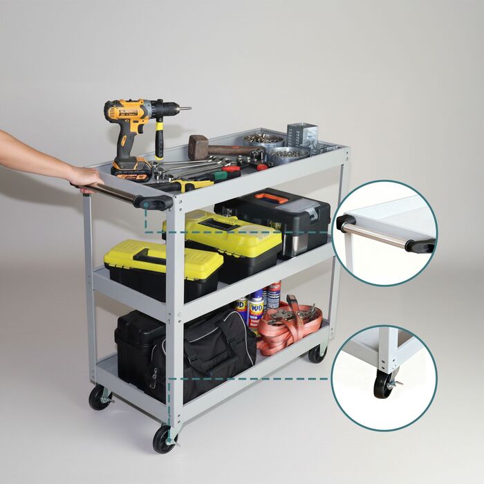 Робочий візок Relaxdays з 3 ящиками