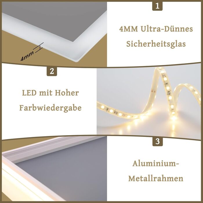 Дзеркало для ванної кімнати Mursche з підсвічуванням, кругле LED дзеркало для ванни, IP44, 60 см, з сенсорною панеллю