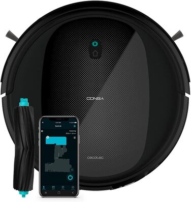 Пылесос робот Cecotec Conga Perfect & Clean Connected Titanium, 2100 Pa, 160 хв, 10 режимів, Jalisco, App, Чорний