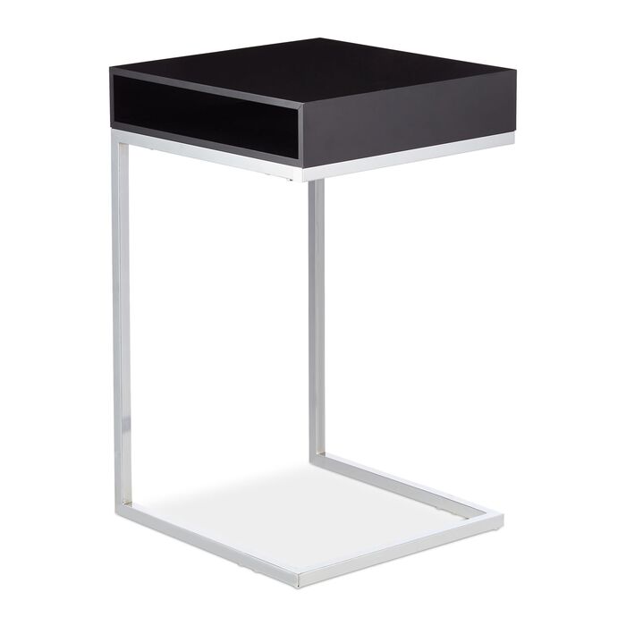 Зручний приставний столик Relaxdays у формі 'С' з полицею