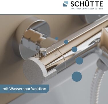Змішувач для ванни Schütte London з термостатом, захист від ошпарювання 38°C, хром