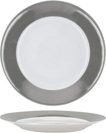 Набір посуду MamboCat Grau 12 предметів: 6 тарілок та 6 чашок 350 мл, 10,3 см, для 6 осіб, порцеляна