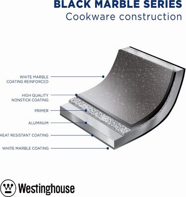 Індукційна сковорода для млинців Westinghouse - 28 см сковорода для млинців-Сковорода для млинців-чорний мармур