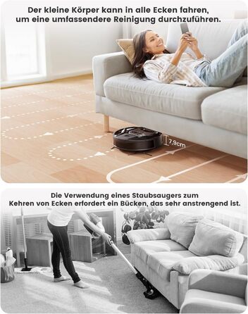 Робот-пилосос Lefant Gen2 з функцією миття, 12000Pa, автоматичне порожнення, LiDAR, Freemove 3.0, 8 тижнів бездротової роботи (чорний)