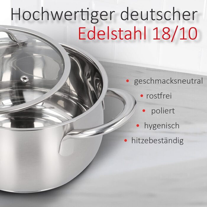 Набір каструль ZWIEGER haus & küche 10 предметів 16/18/20/24/28 см нержавіюча сталь