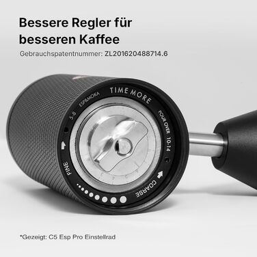 Кавомолка ручна TIMEMORE Chestnut Ganzmetall C5 ESP Pro, чорна: керамічний жорно, 25г, нержавіюча сталь