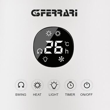 Електричний обігрівач керамічний без лопатей 'Heat Master' G3 Ferrari G60032, 2000 Вт, програмований, 16-36°C, білий