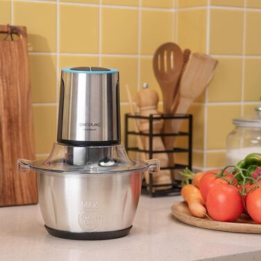 Подрібнювач Cecotec ChopBeat 2000S 500W зі скляною чашею 500г, 4 леза з нержавіючої сталі, 2 швидкості