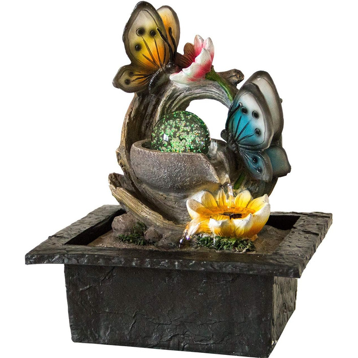 Керамічний фонтанчик для дому з мотивом метелика, настільний фонтан з насосом та обертовою кулею, водяний фонтан