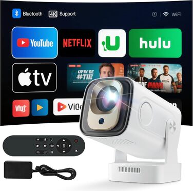 Портативний міні проєктор 4K з Wi-Fi та Android 11: підтримка 1080P Full HD, HDMI, для телефону/ПК/ноутбука, з вбудованим динаміком (HY260pro)