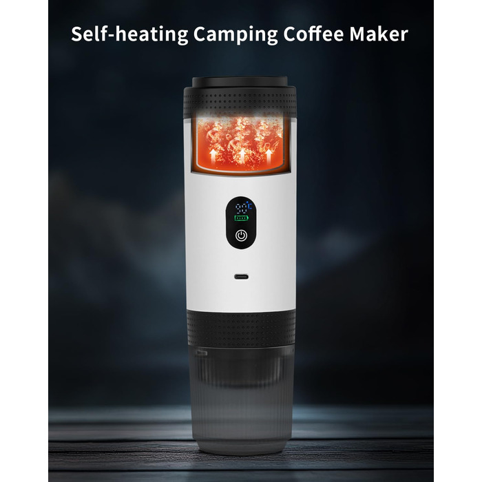 Портативна електрична кавомашина Eversange для еспресо, подорожей, сумісна з меленою кавою та капсулами Nespresso (зелена з LCD-дисплеєм)