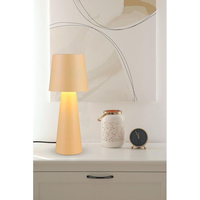 Настільна лампа Hailey з вимикачем, IP20 для дому, без лампочки E27 (макс. 10W), висота 40 см, діаметр 16 см, бежева