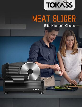 Електричний слайсер 200W з нержавіючої сталі - кухонна машина з регулюванням 0-15 мм, 2 леза, для м'яса, ковбаси, сиру та хліба