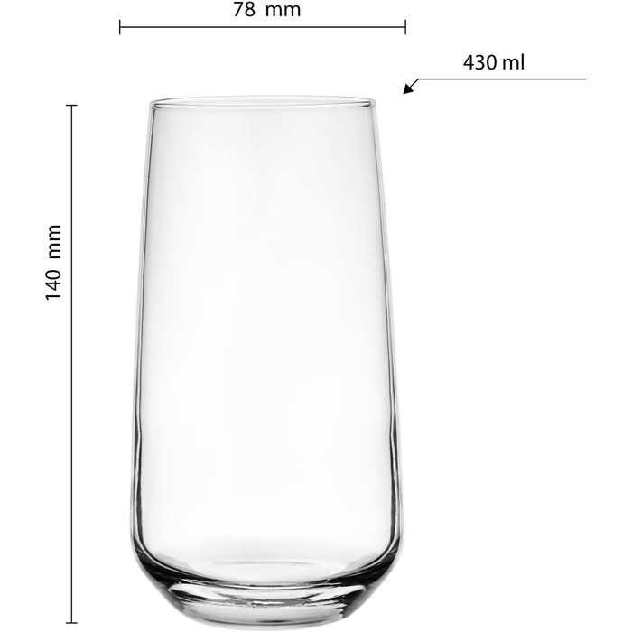 Набір Glasmark Krosno з 6 коктейльних склянок по 0,43 л