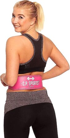 Жіночий спортивний пояс для важкої атлетики C. P. жіночий фітнес-пояс, тренувальний пояс для силових видів спорту, важкої атлетики, фітнесу, тренажерного залу / Натуральна шкіра, м'яка, ергономічна для жінок (XS, Рожевий)