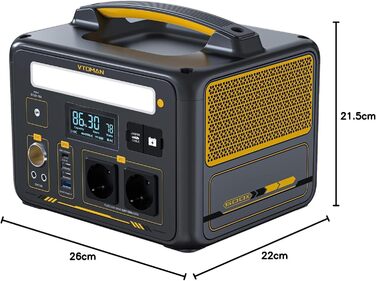 Портативна електростанція VTOMAN Jump 600X: 600W, 299Wh, LiFePO4, сонячний генератор, розширювана ємність