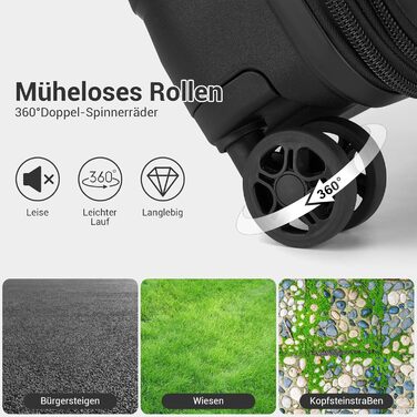 Чохол KONO середнього розміру з жорсткою оболонкою, PP-матеріал, розширюваний, легкий, з 4 спін-колесами, тримачем для напоїв та TSA замком (Зелений, L). Розмір: середній.