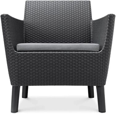 Садовий набір Allibert Salemo WS 2-місний, вуличний комплект меблів графітового кольору