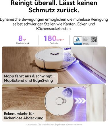 Робот-пилосос NARWAL Freo Z10 з функцією миття підлоги, 15000 Па, гаряча вода 75°C, автопорожнення, уникнення перешкод, антизаплутування для шерсті тварин