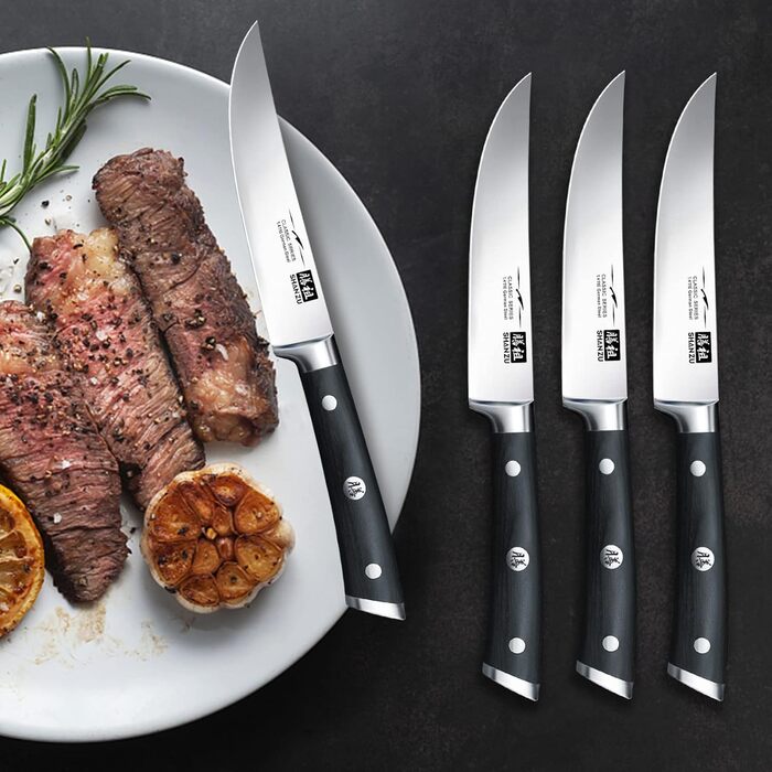 Набір кухонних ножів SHAN ZU з бруском, 14 предметів. Професійний німецький набір ножів для кухні з бруском, дерев'яний, сріблястий.