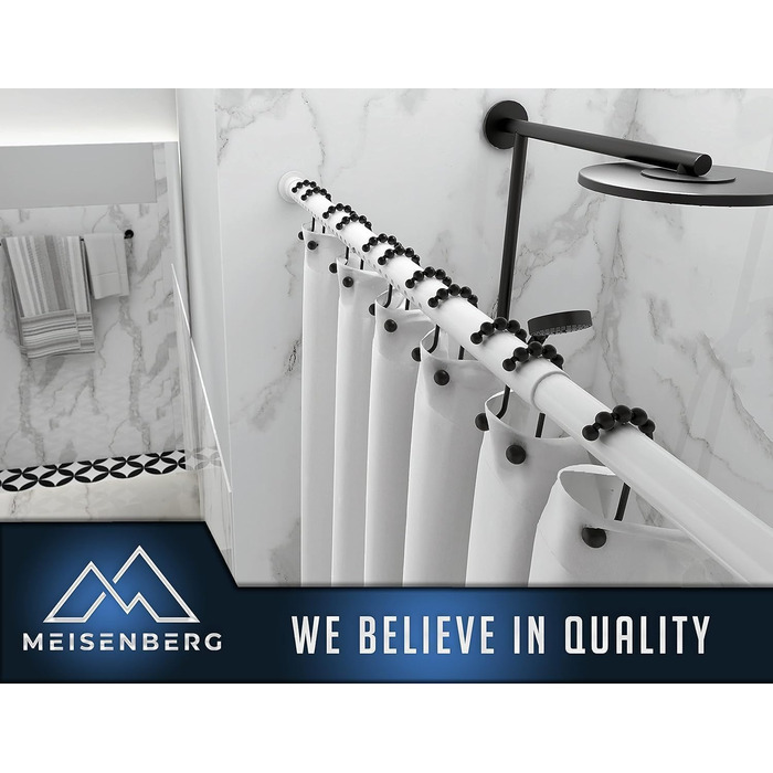 Штанга для душу без свердління 160-210 см, біла, діаметр 32 мм, з кріпленнями - для ванної, кухні та міжкімнатних дверей