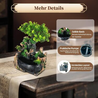 Кімнатний фонтан-водоспад з рослинами: для вітальні, спальні, офісу, кафе