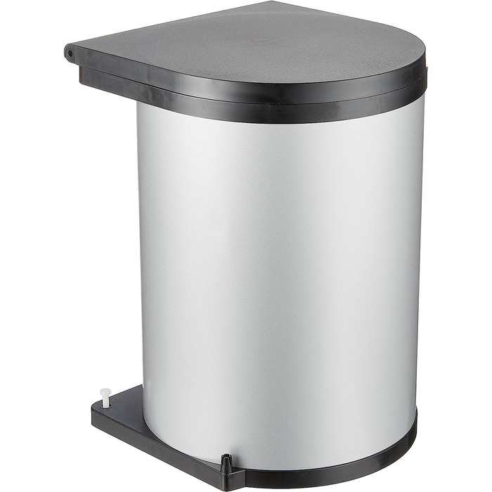 Відро для сміття Wesco для кухні, металеве Срібне відро для сміття з кришкою, 34 x 47 x 28,5