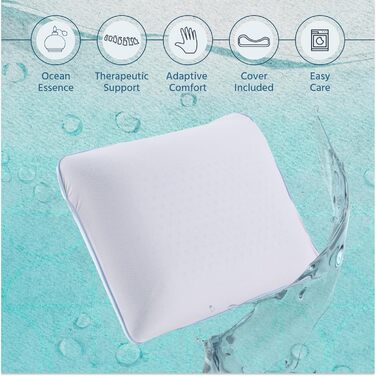 Подушка для підтримки шиї Home Sense Memory Foam 40x60 см, ортопедична, яку можна прати, висота 13 см, 2 упаковки