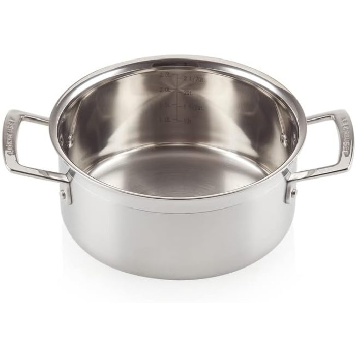 Сковорода Le Creuset з кришкою з нержавіючої сталі, 20 см, для всіх типів плит (в т.ч. індукційних) та духовки, срібна