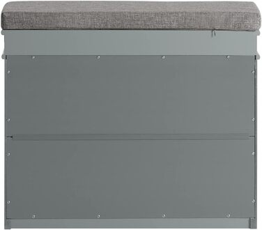 Полка для взуття SoBuy з подушкою для сидіння та місцем для зберігання, вузька, до 150 кг, сірий, 60x51x24 см