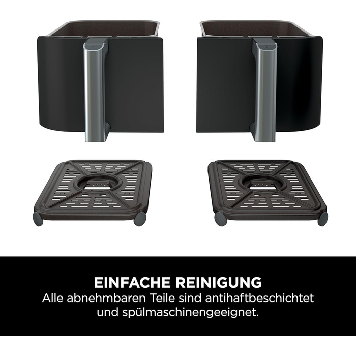 Фритюрниця повітряна Ninja Foodi Dual Zone AF200EU, 7.6 л, 4-в-1, чорна, з 2 зонами, антипригарне покриття