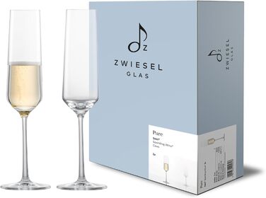 Набір для романтичного вечора Zwiesel Glas Date Night Pure (4 шт.): келихи для шампанського (297 мл) та червоного вина (540 мл), Tritan®-кришталь, Made in Germany