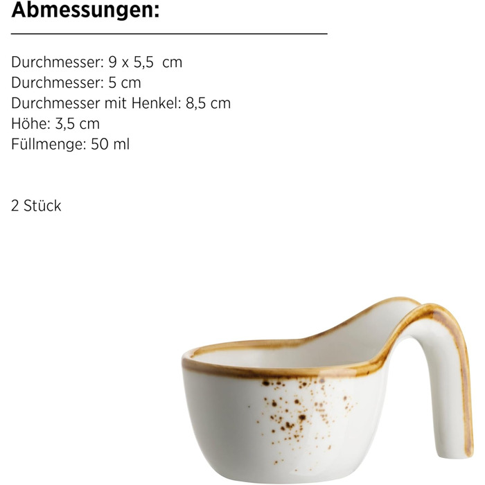 Набір кавових чашок MÄSER Serie Pintar (8 шт.) з порцеляни, вінтажний стиль, коричневий, для 4 осіб