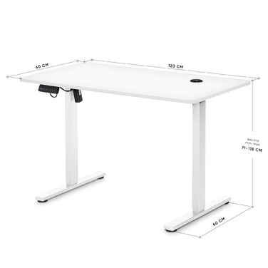 Стіл Mealux PowerDesk Energy White з електрорегулюванням висоти (арт. EVO-201 Energy W|/W)
