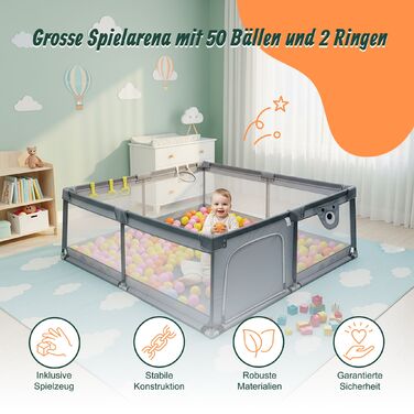 Дитячий манеж Relaxdays з 50 м'ячиками