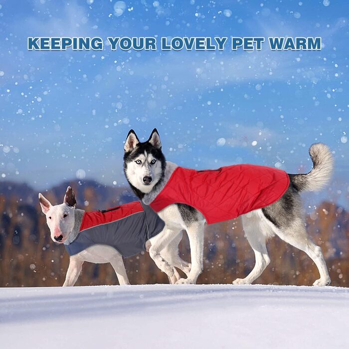 Тепла собача шуба Besmall для маленьких і середніх собак, куртка для собак з бавовняною підкладкою, водонепроникна, вітрозахисна для зими, змінний дизайнерський одяг (XL,) (XL (розмір грудей60-70 см), бордово-червоного кольору)